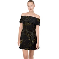 Fish 711 Off Shoulder Chiffon Dress by Mazipoodles