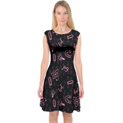 Background Graphic Wallpaper Decor Backdrop Design Capsleeve Midi Dress by Pakemis