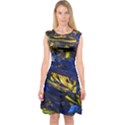 Space Futuristic Shiny Abstraction Flash Colorful Capsleeve Midi Dress View1