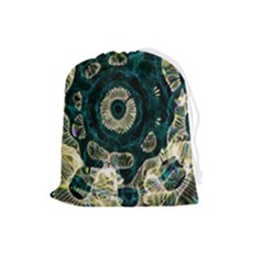 Fractal Glowing Kaleidoscope Wallpaper Art Design Drawstring Pouch (large) by Pakemis