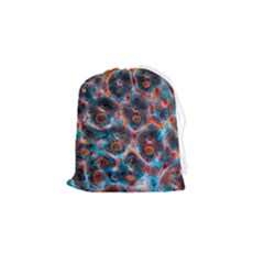 Fractal Black Texture Wallpaper Art Design Art Drawstring Pouch (small) by Pakemis