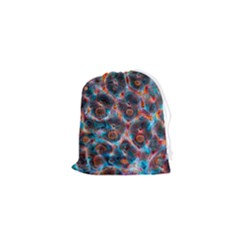 Fractal Black Texture Wallpaper Art Design Art Drawstring Pouch (xs) by Pakemis