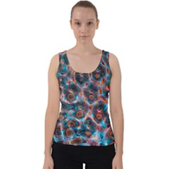 Fractal Black Texture Wallpaper Art Design Art Velvet Tank Top by Pakemis
