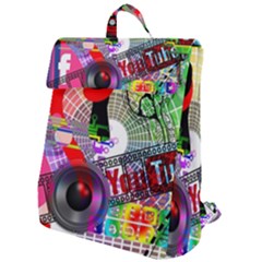 Social Media Interaction Woman Flap Top Backpack by Ravend
