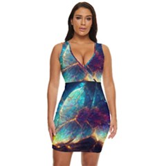 Abstract Galactic Draped Bodycon Dress by Ravend