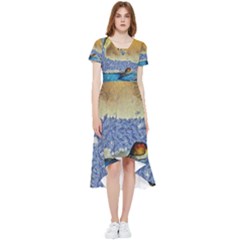 Abstract Painting Art Texture High Low Boho Dress by Ravend