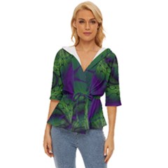 Fractal Abstract Art Pattern Lightweight Drawstring Hooded Top by Ravend