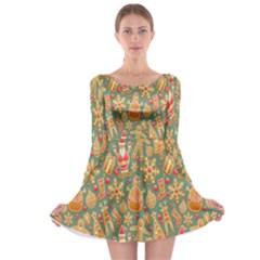Pattern Seamless Long Sleeve Skater Dress by artworkshop