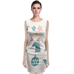 Reindeer Stars Socks Stick Candy Cane Sleeveless Velvet Midi Dress by artworkshop