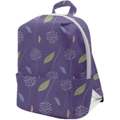 Seamless Pattern Floral Background Violet Background Zip Up Backpack by artworkshop