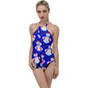 Seamless Repeat Repeating Pattern Go with the Flow One Piece Swimsuit View1