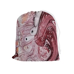 Cora; Abstraction Drawstring Pouch (xl) by kaleidomarblingart