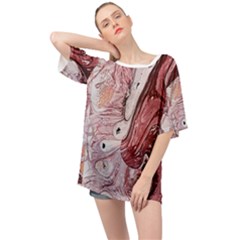 Cora; Abstraction Oversized Chiffon Top by kaleidomarblingart