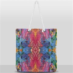 Firey Repeats I Full Print Rope Handle Tote (large) by kaleidomarblingart