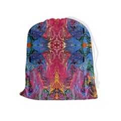 Firey Repeats I Drawstring Pouch (xl) by kaleidomarblingart