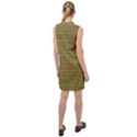 Golden Striped Decorative Pattern Sleeveless Shirt Dress View2
