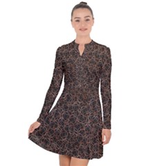Random Abstract Geometry Motif Pattern Long Sleeve Panel Dress by dflcprintsclothing