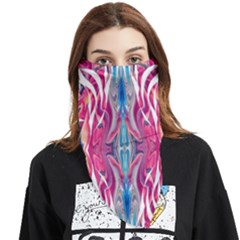 Mixed Media Repeats  Face Covering Bandana (triangle) by kaleidomarblingart