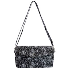Creepy Head Mask Motif Random Pattern Removable Strap Clutch Bag by dflcprintsclothing