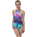 Fantasy Japan Mountains Cherry Blossoms Nature Go with the Flow One Piece Swimsuit View1