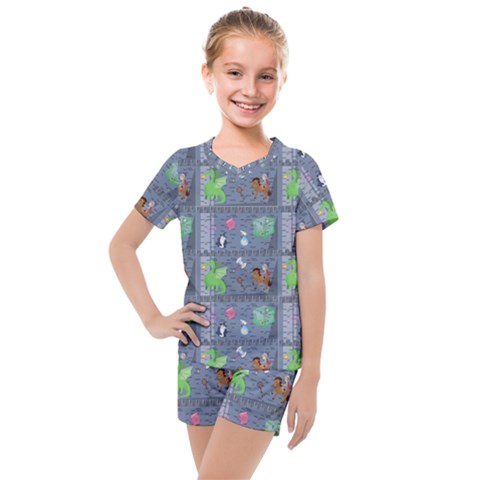 Micro Dnd Kids  Mesh Tee And Shorts Set by NerdySparkleGoth