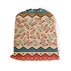 Ethnic-tribal-pattern-background Drawstring Pouch (2xl) by Vaneshart