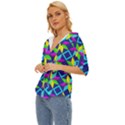 Colorful stars pattern           Lightweight Drawstring Hooded Top View2