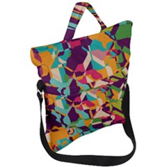 Retro Chaos                                                                       Fold Over Handle Tote Bag by LalyLauraFLM