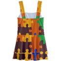 Retro colors puzzle pieces                                                                      Kids  Layered Skirt Swimsuit View2
