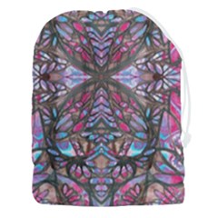 Charcoal Pink Repeats Iv Drawstring Pouch (3xl) by kaleidomarblingart