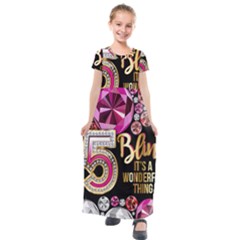 Pop Socket - Gemz Kids  Short Sleeve Maxi Dress by KzFashionShop