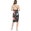 Vintage Floral pattern Bodycon Cross Back Summer Dress View2