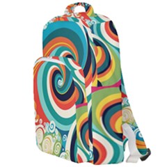 Wave Waves Ocean Sea Abstract Whimsical Double Compartment Backpack by Jancukart