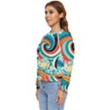 Wave Waves Ocean Sea Abstract Whimsical Women s Long Sleeve Raglan Tee View2