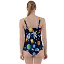 Space Galaxy Seamless Background Twist Front Tankini Set View2