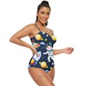Space Galaxy Seamless Background Retro Full Coverage Swimsuit View3