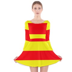 Aust Agder Flag Long Sleeve Velvet Skater Dress by tony4urban