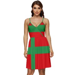 Bornholm Denmark Flag V-neck Pocket Summer Dress  by tony4urban
