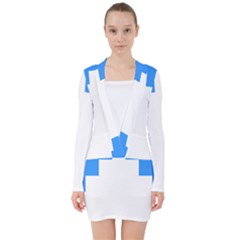 Akershus Flag V-neck Bodycon Long Sleeve Dress by tony4urban