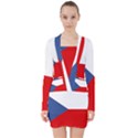 Czech Republic V-neck Bodycon Long Sleeve Dress View1