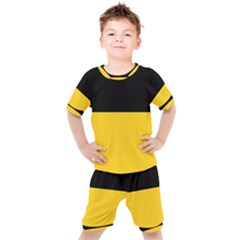 Baden Wurttemberg Flag Kids  Tee And Shorts Set by tony4urban