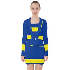Curacao V-neck Bodycon Long Sleeve Dress by tony4urban