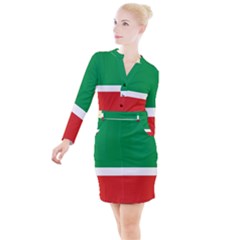 Chechen Republic Button Long Sleeve Dress by tony4urban
