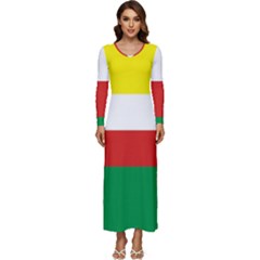Lubuskie Flag Long Sleeve Velour Longline Maxi Dress by tony4urban
