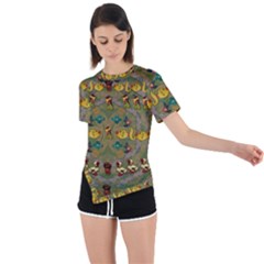 Fishes Admires All Freedom In The World And Feelings Of Security Asymmetrical Short Sleeve Sports Tee by pepitasart