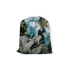Flowers And Leaves Colored Scene Drawstring Pouch (medium) by dflcprintsclothing
