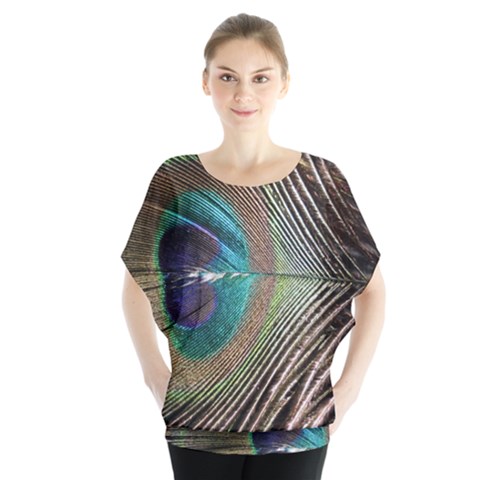 Peacock Batwing Chiffon Blouse by StarvingArtisan