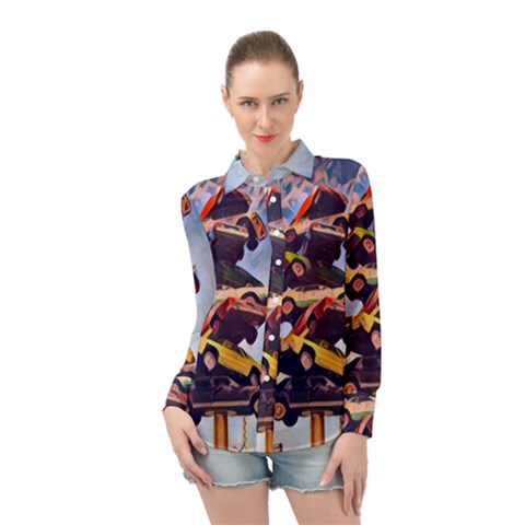 Berwyn Car Kebob Long Sleeve Chiffon Shirt by StarvingArtisan