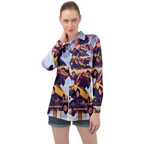 Berwyn Car Kebob Long Sleeve Satin Shirt by StarvingArtisan