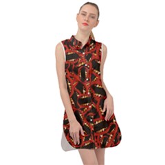Ugly Open Mouth Graphic Motif Print Pattern Sleeveless Shirt Dress by dflcprintsclothing
